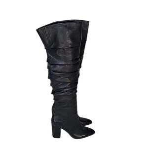 INC‎ International Concepts Women's Tabithaa Leather Over The Knee Black 9 M NIB